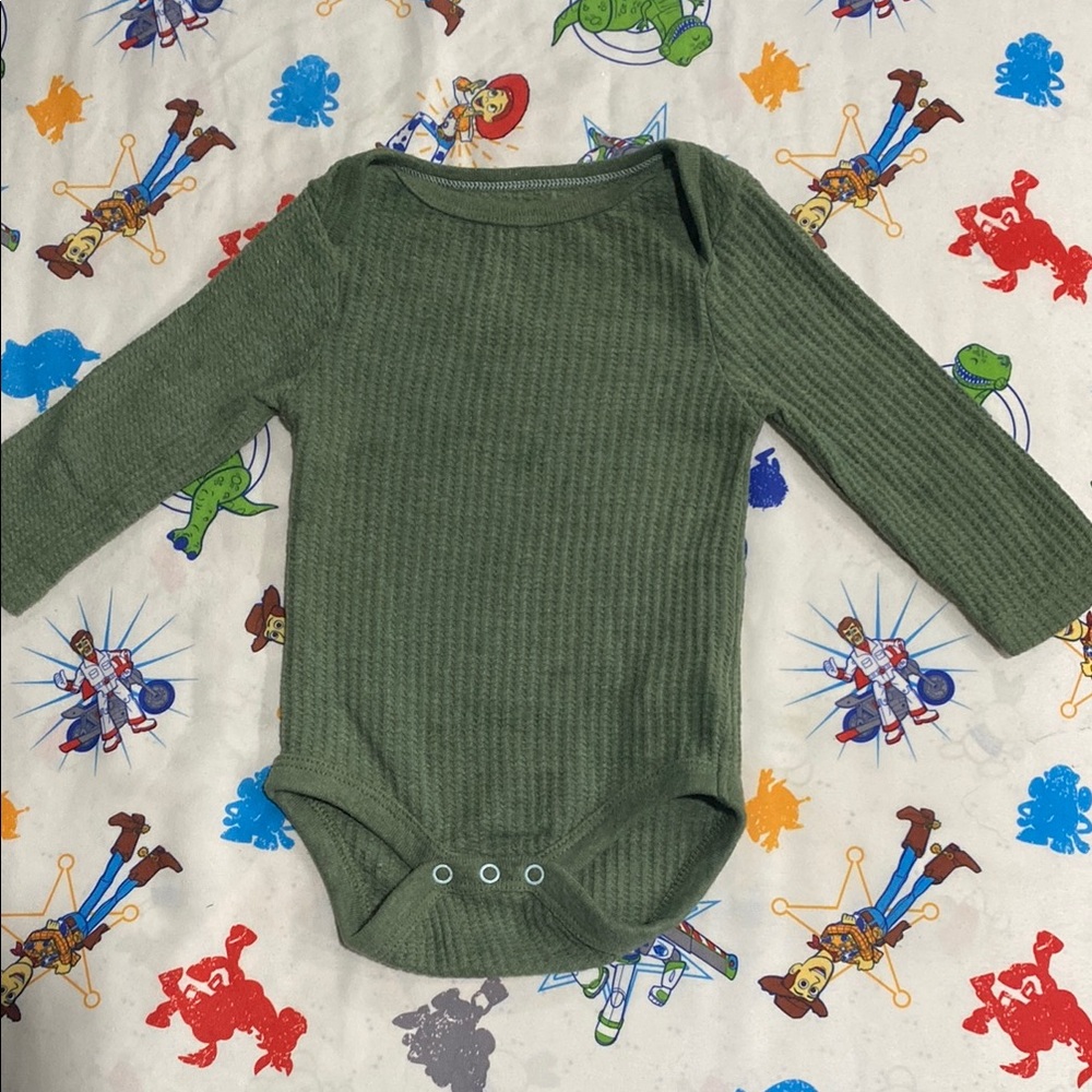 Cloud Island Green Bodysuit One Piece with Thermal Knit